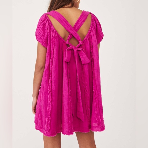 Free People Angele Mini Dress in Dragonfruit Punch Size S - Picture 1 of 16